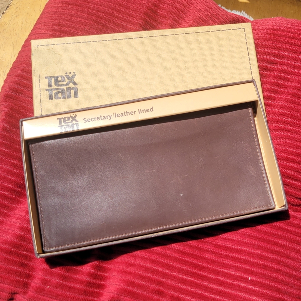 Vintage Tex Tan Fandango Calf Leather Secretary Wallet New With Wear. 7×4" - Picture 3 of 8